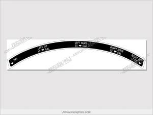 Piper Cherokee 235 & Cherokee Six Fuel Selector Decal (Tip Tanks) - replacement fuel-valve selector decal by Arrow Graphics.