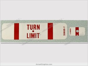 Piper turn limits placard set - two nose-gear decals meeting Piper part numbers 582-785, 582-783, 35669-07, 35669-05 for PA-28R, PA-32, PA-34 and PA-44 models.