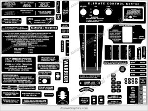 Piper Warrior I/II interior placard set (Knots)